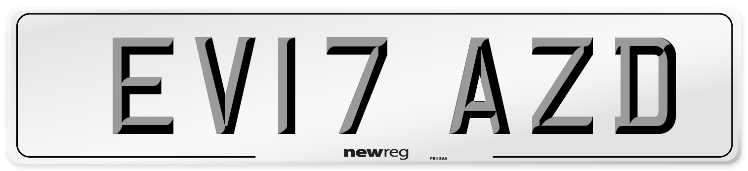 EV17 AZD Number Plate from New Reg